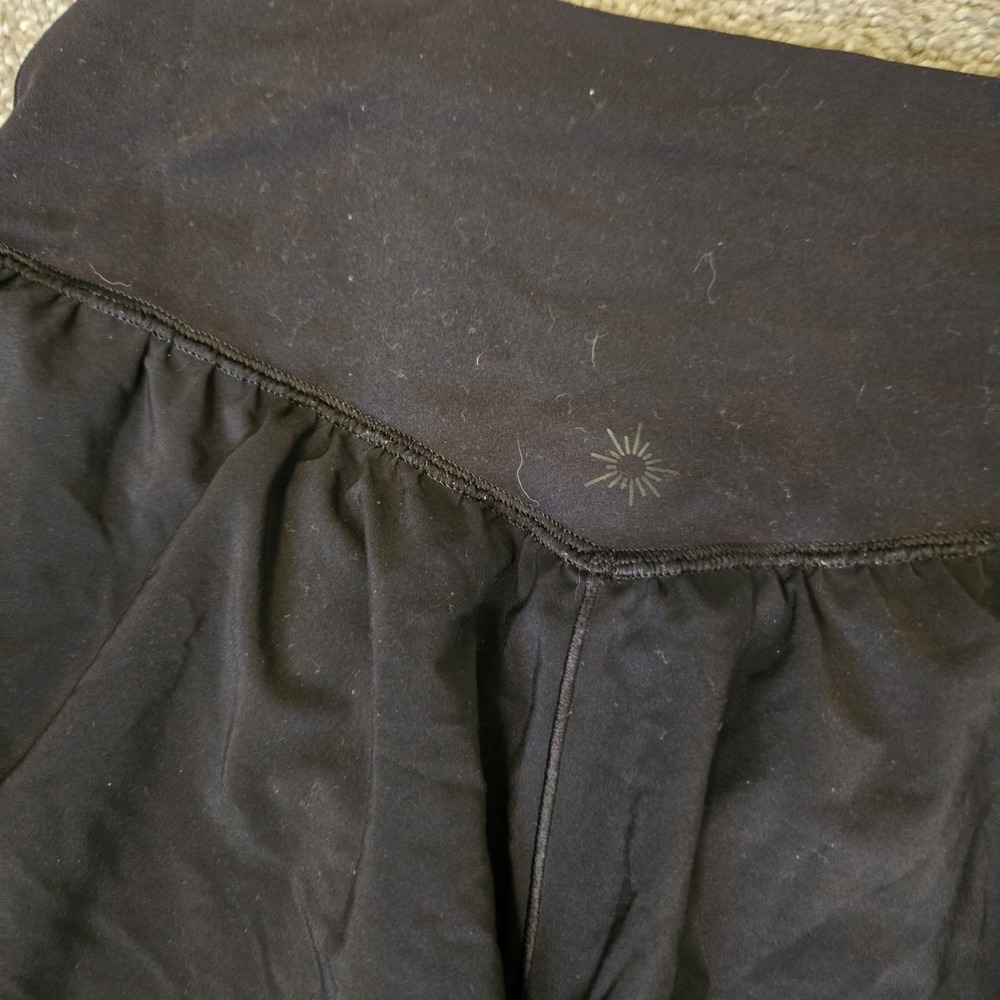 Aerie Culotte Black Flirty Shorts Skirt Flowy V Front Sz M Medium Offline - Picture 5 of 9